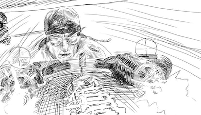 Boceto de Carlos Puerta para 'El Barón Rojo'.