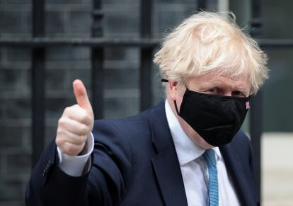 Boris Johnson, este miércoles, sale de Downing Street