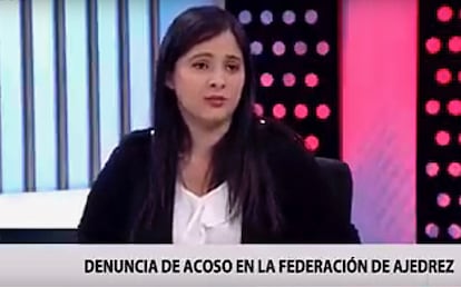 Ingrid Aliaga, durante un programa del Canal N, de Perú, el pasado 24 de agosto. 