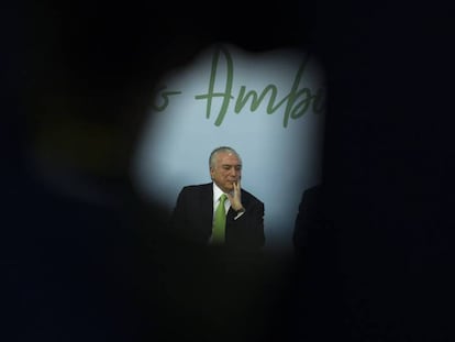 Temer durante una ceremonia en el Palacio del Planalto.