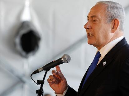 Israeli Prime Minister Benjamin Netanyahu attends an inauguration event for Israel's new light rail line for the Tel Aviv metropolitan area, in Petah Tikva, Israel, on August 17, 2023.