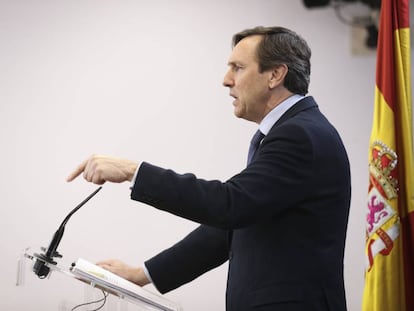 Rafael Hernando, en una comparecencia en el Congreso en 2018.