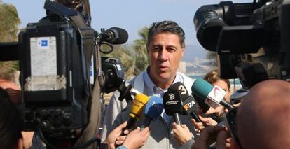 Xavier García Albiol, esta mañana, durante sus declaraciones en Badalona.