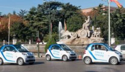 Vista de la flota de Car2Go en Madrid.