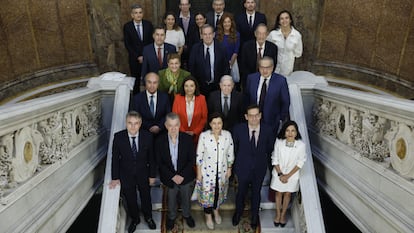 Participantes en el seminario Los desafíos de la seguridad en América Latina, organizado por la Fundación Carolina, el Centro Internacional de Toledo para la Paz y Prisa, este jueves en la sede de Casa de América, en Madrid.