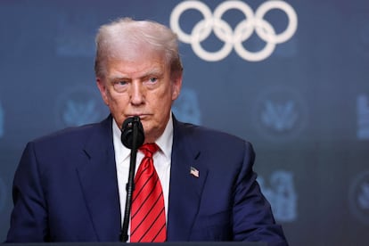 Donald Trump en la Casa blanca, este martes.