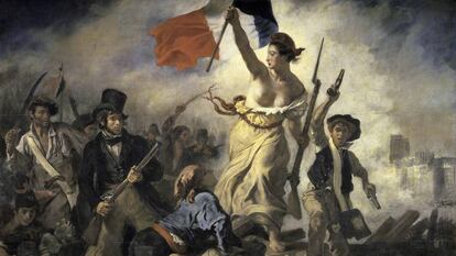 &quot;La Libertad guiando al pueblo&quot; de Eugene Delacroix, en el Louvre.
 
 