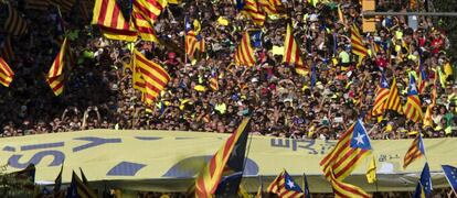 Manifestacion de la Diada de Cataluña en el tramo de Calle Aragon. Foto: Massimiliano Minocri