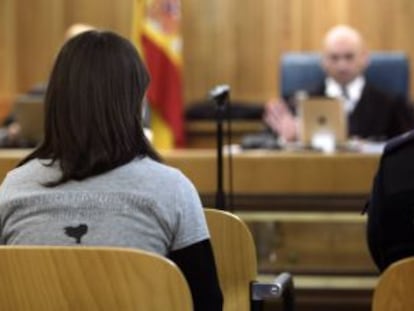 Idoia Mendizabal durante el juicio celebrado hoy en la Audiencia Nacional.