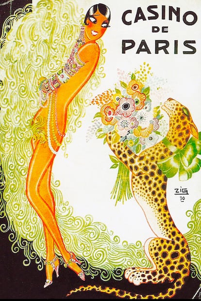 Cartel ilustrado del Casino de París con Josephine Baker.