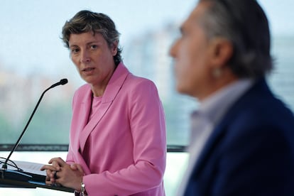 Elisa Aguilar y Sergio Scariolo, este miércoles.