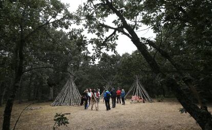 Reserva de animales de la asociación "Paleolítico Vivo", en la localidad burgalesa de Salgüero de Juarros. Paleolítico Vivo ofrece a los visitantes una inmersión en la prehistoria, como la recreación de un campamento prehistórico.