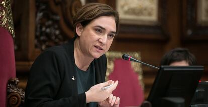 Ada Colau en una sesión del Pleno del Ayuntamiento.