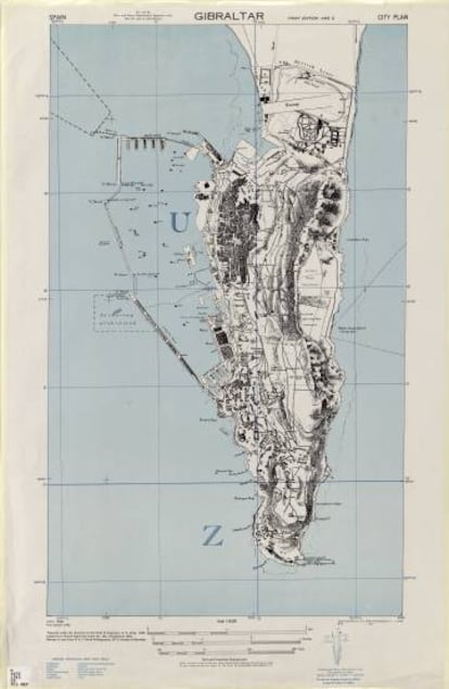 Mapa de Gibraltar conservado en la Universidad de Tejas.