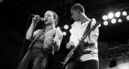 U2 en el Santiago Bernabéu en 1987.