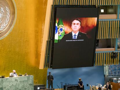 O presidente Jair Bolsonaro discursa nesta terça-feira na 75ª Assembleia Geral da ONU.