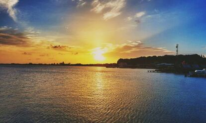 Atardecer en la paradisíaca isla de Utila, en Honduras. 