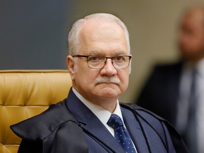 O ministro Edson Fachin, em 11 de março, no plenário do Supremo Tribunal Federal.