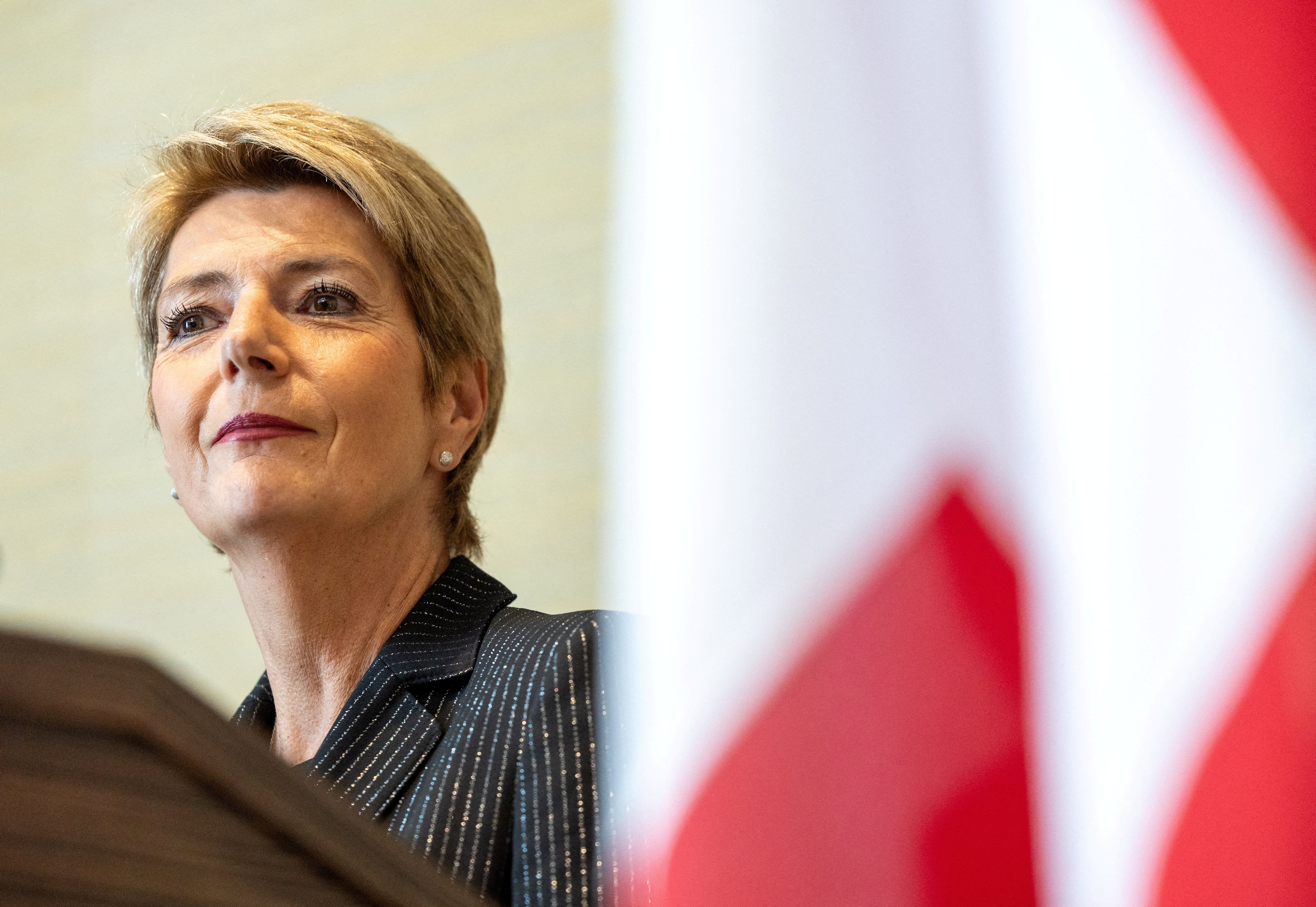 La presidenta de Suiza, Karin Keller-Sutter, en mayo en Ginebra.