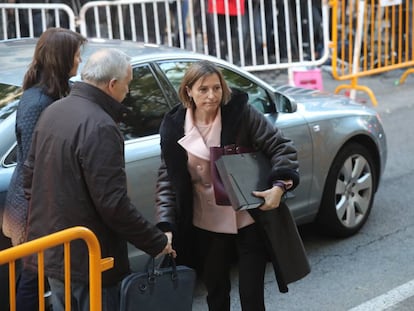 Carme Forcadell arribant al Tribunal Suprem.