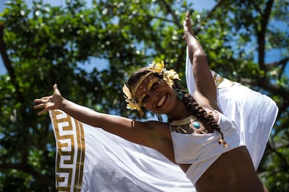 Integrante de um bloco no Rio de Janeiro.