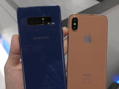 Así es el tamaño del Samsung Galaxy Note 8 comparado con el iPhone 8