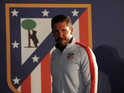 Diego Simeone, en el estadio Vicente Calderón en 2015.