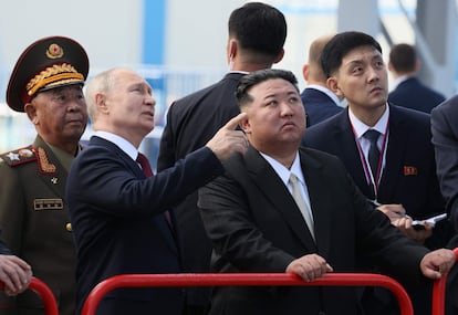 Russia's President Vladimir Putin and North Korea's leader Kim Jong Un