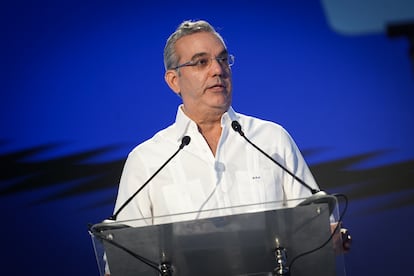 Luis Abinader, presidente de la República Dominicana, durante la primera sesión plenaria de los Gobernadores del BID.