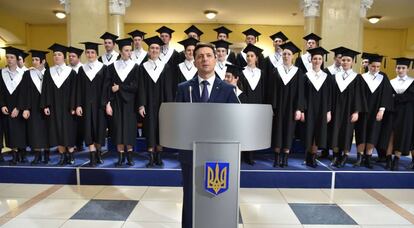 El actor y candidato a la presidencia de Ucrania, Volodymyr Zelenskiy, el 6 de marzo en Kiev.