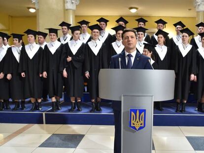El actor y candidato a la presidencia de Ucrania, Volodymyr Zelenskiy, el 6 de marzo en Kiev.
