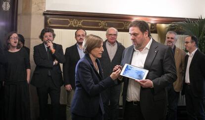 Carme Forcadell i Oriol Junqueras. 