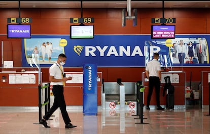 Mostradores de Ryanair en el aeropuerto de Barcelona-El Prat.