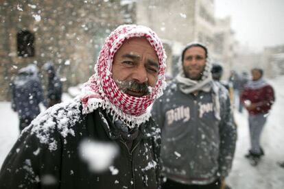 Palestinos en Hebrón.