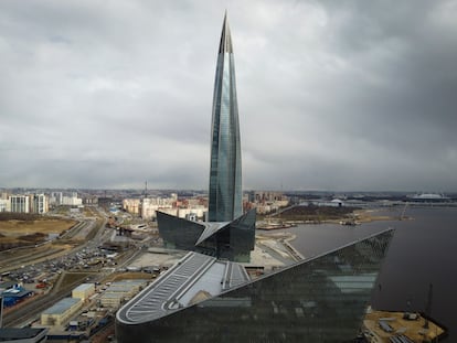 Vista de la sede de Gazprom, en San Petersburgo, en una imagen del pasado abril.
