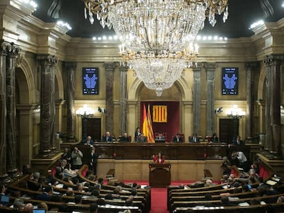 Vista general de l'hemicicle del Parlament.