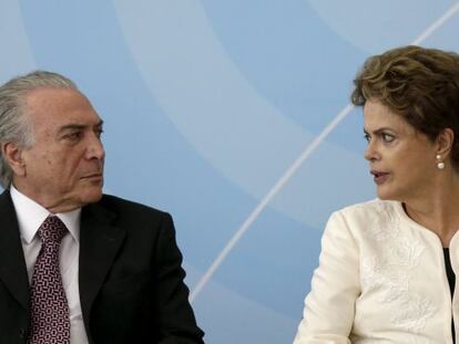 Temer e Rousseff no dia 24 de novembro, em Bras&iacute;lia.