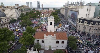 La Plaza de Mayo, este miércoles durante la protesta.