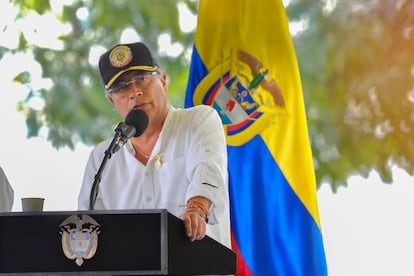 Gustavo Petro en un evento en el municipio de Suárez (Cauca), el 28 de febrero de 2025.