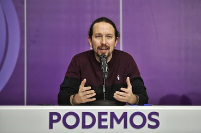 Pablo Iglesias, en el consejo ciudadano celebrado este sábado en Madrid.