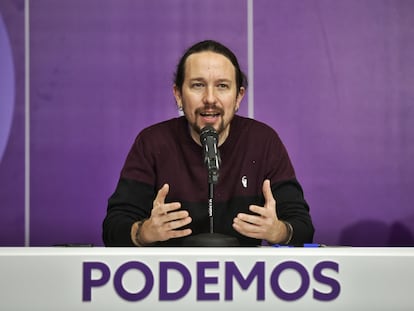 Pablo Iglesias, en el consejo ciudadano celebrado este sábado en Madrid.