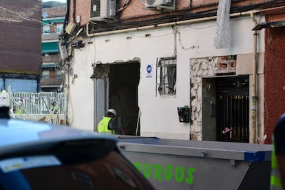 Edificio afectado por una explosión en Vallecas. 