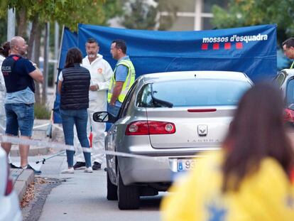 Operativo policial tras el homicidio en Sant Joan Les Fonts. 