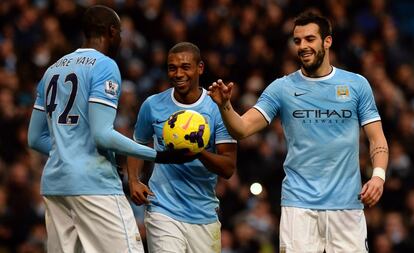 Touré, Fernandinho y Negredo