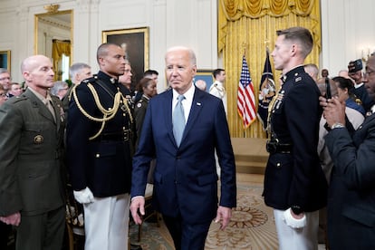 Joe Biden, en un acto de este miércoles en la Casa Blanca.
