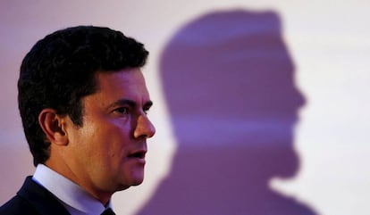 Sérgio Moro, en un evento con empresarios en Curitiba (Paraná, Brasil).