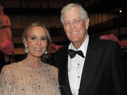 Julia Flesher y David Koch, en Nueva York, en 2017.