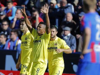 Uche celebra un gol al Levante