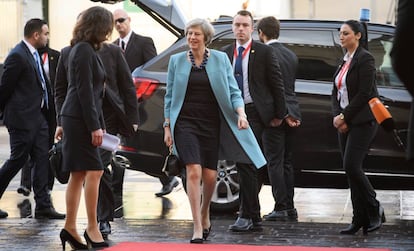 Theresa May, primera ministra brit&aacute;nica, este viernes en La Valeta (Malta).