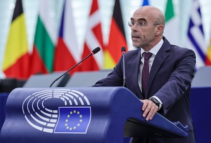 El eurodiputado Jorge Buxadé, el miércoles pasado en la Eurocámara.